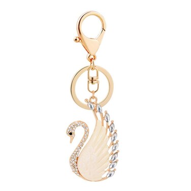 Crystal Rhinestone Keychain Swan Keychain Keyring Bag Purse Charms Birthday