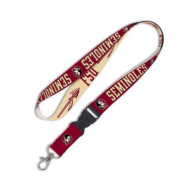 Florida State FSU Seminoles Lanyard Keychain ID Holder 1" Width Detachable Buckle Double-Sided