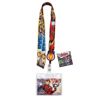 Marvel 68846 Iron Man Lanyard with Zip Lock Card Holder, Multi Color, 3