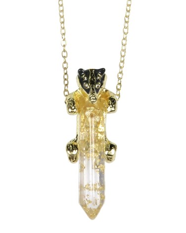 Harry Potter Hufflepuff Badger House Animal Gem Stone Pendant Necklace
