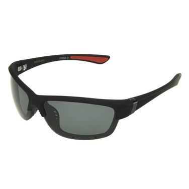 Dockers Men's Blake Sunglasses Polarized Wrap, Black, 57mm