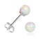 GEMSME 925 Sterling Silver Fire Opal Ball Stud Earrings 6mm White Gold Jewelry