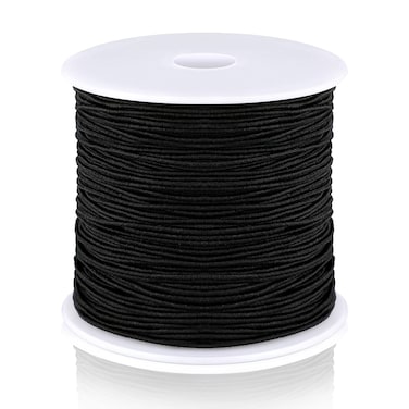 Black Elastic String for Bracelets Elastic Cord for Jewelry Elastic Thread Stretchy String for Necklace Making Beading and Sewing 100 Meters