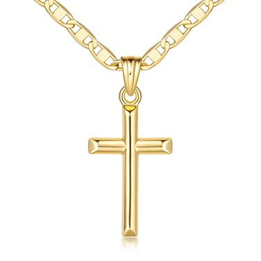 JADE KOS Cross Necklace for Women 14K Gold Cross Necklaces for Women Minimalist Gold Chain Necklaces for Womens Necklace Faith Pendant 26mm