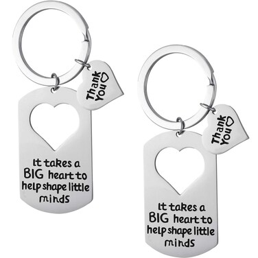 Tatuo 2 Pieces Teacher Keychain Teacher Appreciation Gifts Teacher Jewelry for Showing Your Appreciation