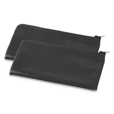 Universal Zippered Wallets/Cases, Leatherette Pu, 11 X 6, Black, 2/Pack