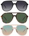 YDAOWKN Retro Square Aviator Sunglasses for Womens Mens Vintage 70s Double Bridge Sun Glasses