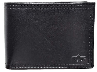 Dockers Men's Bifold Leather Wallet-Thin Slimfold Extra Capacity, Deep Black, One Size