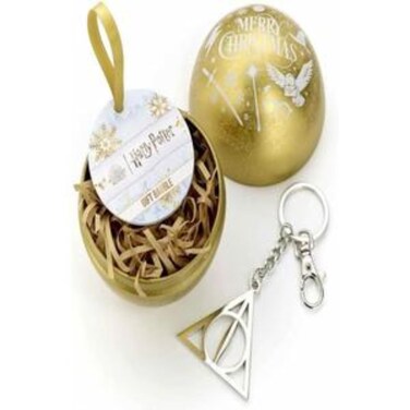 Official Harry Potter Gold Bauble with Deathly Hallows Keyring