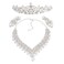 FRCOLOR Crown Tiaras for Women Wedding Bridal Jewelry Sets Rhinestone Pearl Crown Crystal Necklace Earrings Accessories for Halloween Wedding Prom