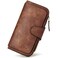 CLUCI Women Wallet Leather RFID Blocking Designer Trifold Card Holder Ladies Clutch with ID Window Brown