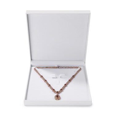 Oirlv White Velvet Jewelry Set Gift Box Ring Earring Big Necklace Storage Case
