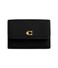 Coach Women's Essential Polished Pebble Mini Trifold Wallet, B4/Black, One Size
