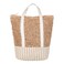 Roxy 21L Small Straw and Canvas Tote Backpack, Beach Lover-Natural/White