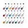 15 PCS Assorted Colors Belly Button Ring Surgical Steel Hypoallergenic Lead and Nickel Free,14 Gauge Navel Piercing Body Jewelry (15 PCS:Steel Ball)