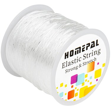Homepal 1mm Elastic String for Bracelets, Clear Elastic String Elastic Cord for Jewelry Making, Crystal Jewelry String for Bracelets, Necklaces, Beading and Crafts 100m/roll