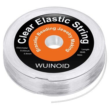 0.8 mm Clear Bracelet String, Elastic String for Bracelets Jewelry Making, Necklaces, Beading and Crafts, Friendship Stretchy Bracelet Beads Cords &amp; Threads WUINOID