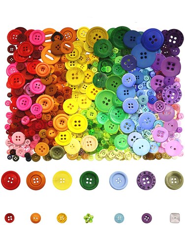 800 Pcs Assorted Sizes Resin Buttons,Round Craft Buttons for Sewing DIY Crafts,Children's Manual Button Painting