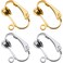 Bememo 36 Pack Clip-on Earring Converter with Easy Open Loop for DIY Earring and Turn Any Studs or Pierced into Clip on (Gold and Silver)