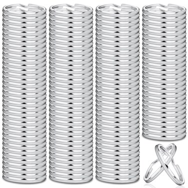 Paxcoo 100 Pack Keyrings, Split Key Rings Bulk for Keychain and Crafts (1 Inch)