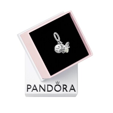 PANDORA Glow-in-the-Dark Firefly Dangle Charm - Compatible with Pandora Moments Bracelets - Gift for Women - Sterling Silver with Glow-in-the-Dark Glass - with Gift Box