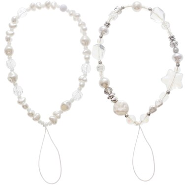 Beaded Camera Wrist Strap, Cute Phone Charms Strap, Pearl Bracelet Wrist Strap, Phone Keychain Decoration for Wallet