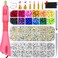 Worthofbest Hotfix Rhinestone Setter, Hot Fix Applicator Tool Bedazzler Kit with rhinestones, Kit, Hot Fixed Wand for Clothes Clothing Fabric Crafts, 5000 Pcs, AB Crystal, Clear, 3 Gems Sizes, Tips