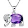 Uloveido Purple CZ Zircon Animal Necklaces for Women Lucky Elephant Shaped Jewelry for Women Christmas Gifts Idea (Purple) N1154