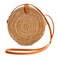Novum Crafts Round Rattan Bag for Women - Handmade Ata Wicker Woven Purse - Circle, Square, Oval Brown Straw Boho Bags