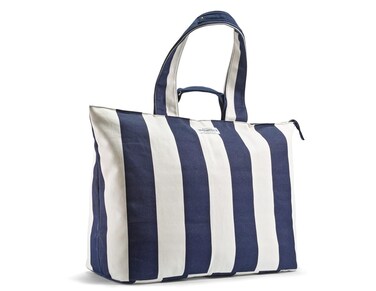 Fit &amp; Fresh All The Things Weekender Bag for Women, Large Tote Bag For Women, Travel Bag For Women, Overnight Bag, Beach Bag, Extra Large Tote Bag With Compartments, Navy Stripe