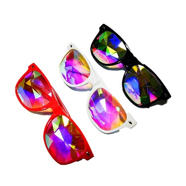 DPLUS Kaleidoscope Rave Rainbow Crystal Sunglasses For Men Women Kids Youth Adult Cosplay Lenses (Restoring ancient ways)