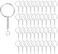 KANSPHY 100 Pack Key Ring with Chain and Open Jump,1 inch Split Round Keychain Rings Bulk for Craft Making Jewelry