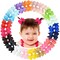 ALinmo 2&quot; Baby Hair Clips Fully Lined Bows Tiny Alligator Clips for Infants and Toddlers in Pairs