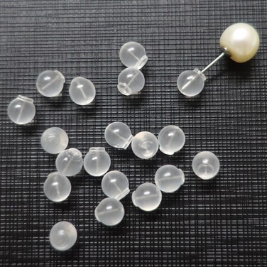 OwlkOrmy Earrings Backs 102pcs Comfort Impenetrable Soft Safety Backs TPE Medical Grade Material (Same as Pacifier's) Fit with All Types of Earrings (Clear)