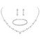 Tatibana Crystal Wedding Jewelry Set, Silver Necklace Earrings Bracelet Crystal Bridal Wedding Jewelry Sets for Brides Bridesmaid Prom Costume Accessories