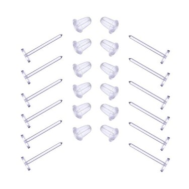 Elfstone 3mm Invisible Plastic Earrings Blank Pins Stud Tiny Head Findings DIY Supplies (200 pieces/100 Pairs)