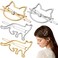 FRCOLOR Cat Hair Clip, 4 Pieces Metal Novelty Pearl Cat Shaped Hair Clips Cute Small Cat Barrettes Hairpins for Women Girls