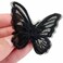FQTANJU 15pcs Butterfly Lace Trim, Double Layers Organza Butterfly Decor Applique Patches Embroidery Sewing Lace Fabric for DIY Craft Costume Headpieces Garters Wedding Decoration (Black)