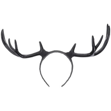 Beaupretty Large Antler Ears Hairband,Girls Black Deer Horn Elk Headband Headpiece for Christmas Party Holloween Cosplay