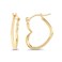 14K Yellow Gold Solid Sideways Heart Shaped Hoop Earrings For Women, 1.20x15mm