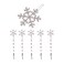 Beaupretty 6 Pieces Rhinestones Snowflake Hair Clips Winter Snowflake Hairpins Snowflake Bobby Pins Wedding Hair Clips Barrettes Christmas Hair Accessories for Women Girls(Silver)