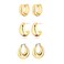 Gold Chunky Hoop Earrings Set for Women, 14K Gold Plated Twisted Huggie Hoop Earring Hypoallergenic, Thick Open Hoops Set Lightweight