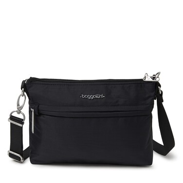 Baggallini Securtex Anti-theft Memento Crossbody Bag, 9.7"x7" Travel Purse with Locking Zipper, Lightweight Water-Resistant