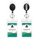 Will Well ID Badge Holders with Clip and Keyring - Vertical Clear Plastic 2.52" x 3.58" Sleeves Fit Up to 3 Cards - Retractable 24" UHMWPE Fiber Pull Cords for Easy Access - 2-Pack, Black Reels