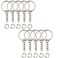 Key Ring with Chain and Open Jump Rings 1 inch, 50 Pack