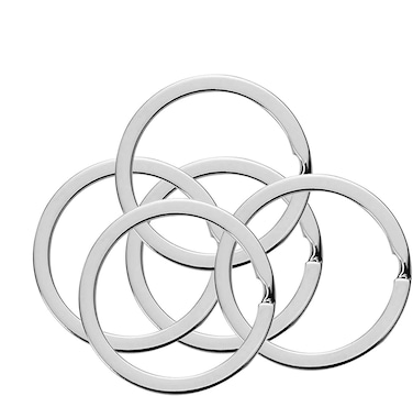 HeeYaa 10 Pieces of 1-inch Flat Key Rings - Metal Keychain Rings, Split Keyrings, Flat O-Ring for Home, Car, Office Keys Attachment (Silver)