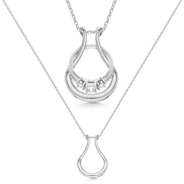Emily C Ring Holder Necklace - Stainless Steel Ring Keeper Necklaces - Women &amp; Men Wedding Ring Holder Necklace - Cute Necklace Jewelry for Women, Wife, Nurse, Doctor - Drop Ring Necklace Holder