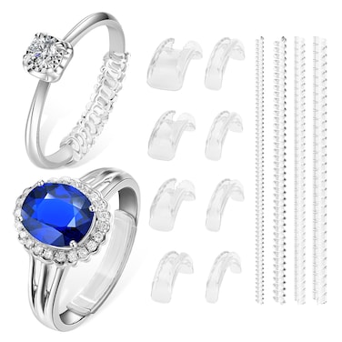 Ottemax Ring Sizer Adjuster for Loose Rings, 12 Pack 12 Sizes, Ring Size Adjuster, Invisible Ring Guards for Women and Men, Insert &amp; Spiral Ring Resizer with Polishing Cloth