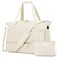 ETRONIK Gym Bag for Women, Personal Item Travel Bag with Shoes Compartment, Weekender Overnight Duffel Bag with Wet Pocket &amp; USB Charging Port, Carry On Bag for Women, Travel, Gym, Weekend (Beige)