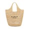 POOOPSSD New Woven Bag, Straw Mesh Tote Bag, Beach, Shoulder Bag, Hobo Women, Foldable Large Capacity, for Holiday, Picnic and Party. (Khaki)